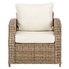 ebuy24 Gram fauteuil tuin model 1, incl. kussen, naturel en off white.