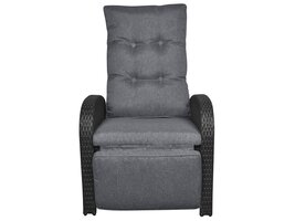 ebuy24 Jorl loungemeubel tuinstoel, traploos verstelbaar en voetensteun zwart/grijs.