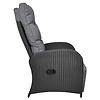 ebuy24 Jorl loungemeubel tuinstoel, traploos verstelbaar en voetensteun zwart/grijs.