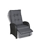 ebuy24 Jorl loungemeubel tuinstoel, traploos verstelbaar en voetensteun zwart/grijs.