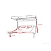 ebuy24 Bindox hangmat, hangendeligstoel dubbele 130x120cm met dak, wielen, 2 kussens rood.