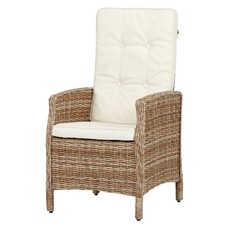 ebuy24 Gram tuinstoel incl. kussen, met pomp, naturel en off white.