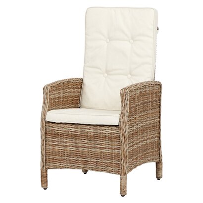 ebuy24 Gram tuinstoel incl. kussen, met pomp, naturel en off white.