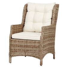 ebuy24 Gram tuinstoel model 2, incl. kussen, naturel en off white.