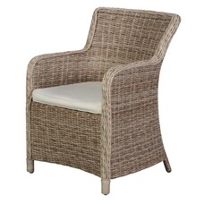 ebuy24 Gram tuinstoel model 3, incl. kussen, naturel en off white.