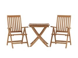 ebuy24 Ghana tuinmeubelset tafel 70x70cm, 2 stoelen Kenya, naturel,naturel.