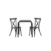 ebuy24 Borneo tuinmeubelset tafel, 2 stoelenÂ zwart,donkergrijs.