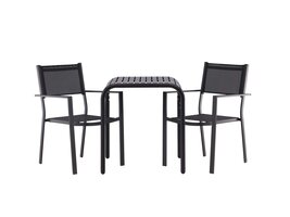ebuy24 Borneo tuinmeubelset tafel, 2 stoelen zwart.