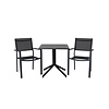 ebuy24 Way tuinmeubelset tafel 70x70cm, 2 stoelen Copacabana, zwart,zwart.