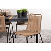 ebuy24 Togo tuinmeubelset tafel 150x100cm, 4 stoelen Lindos, zwart,bruin.