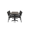 ebuy24 Denver tuinmeubelset tafel 120x69cm, 4 stoelen Copacabana, zwart,zwart.