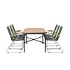 ebuy24 Holmbeck tuinmeubelset tafel 90x200cm naturel, 6 stoelen Bois groen.