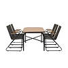 ebuy24 Holmbeck tuinmeubelset tafel 90x200cm naturel, 6 stoelen Bois zwart.