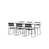ebuy24 Lina tuinmeubelset tafel 200x90cm, 6 stoelen Lina, beige,zwart.