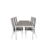 ebuy24 Break tuinmeubelset tafel 90x205cm grijs, 6 stoelen Copacabana grijs.