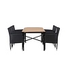 ebuy24 Holmbeck tuinmeubelset tafel 90x200cm naturel, 6 stoelen Malina zwart.