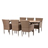 ebuy24 Holmbeck tuinmeubelset tafel 90x200cm naturel, 6 stoelen Malina naturel.