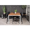 ebuy24 Zenia tuinmeubelset tafel 200x100cm, 6 stoelen Copacabana, naturel,zwart.