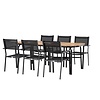 ebuy24 Holmbeck tuinmeubelset tafel 90x200cm naturel, 6 stoelen Copacabana zwart.
