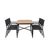 ebuy24 Holmbeck tuinmeubelset tafel 90x200cm naturel, 6 stoelen Copacabana zwart.