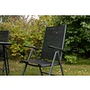 ebuy24 Brekki tuinmeubelset tafel 90x150cm zwart, 6 stoelen zwart.