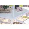 ebuy24 Brekki tuinmeubelset tafel 90x150cm wit, 6 stoelen wit.