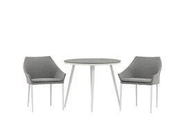 ebuy24 Break tuinmeubelset tafel 90x90cm, 2 stoelen Spoga, grijs,grijs.