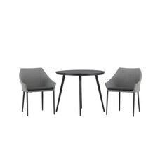 ebuy24 Break tuinmeubelset tafel 90x90cm, 2 stoelen Spoga, zwart,grijs.
