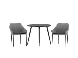 ebuy24 Break tuinmeubelset tafel 90x90cm, 2 stoelen Spoga, zwart,grijs.