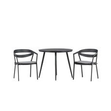 ebuy24 Break tuinmeubelset tafel 90x90cm, 2 stoelen Wear, zwart,zwart.