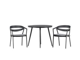 ebuy24 Break tuinmeubelset tafel 90x90cm, 2 stoelen Wear, zwart,zwart.