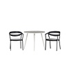 ebuy24 Break tuinmeubelset tafel 90x90cm, 2 stoelen Wear, grijs,zwart.