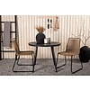 ebuy24 Break tuinmeubelset tafel 90x90cm, 2 stoelen Lindos, zwart,bruin.
