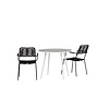 ebuy24 Break tuinmeubelset tafel Ã˜90cm grijs, 2 stoelen Lindos zwart.