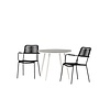 ebuy24 Break tuinmeubelset tafel Ã˜90cm grijs, 2 stoelen Lindos zwart.