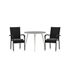 ebuy24 Break tuinmeubelset tafel 90x90cm, 2 stoelen Anna, grijs,zwart.