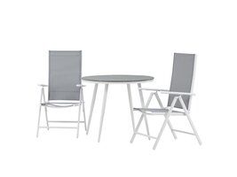 ebuy24 Break tuinmeubelset tafel 90x90cm, 2 stoelen Break, grijs,grijs.