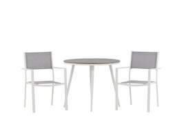 ebuy24 Break tuinmeubelset tafel 90x90cm, 2 stoelen Copacabana, grijs,grijs.