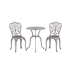 ebuy24 Nandin tuinmeubelset tafel, 2 stoelen zilverkleurig.