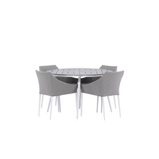 ebuy24 Break tuinmeubelset tafel 120x120cm, 4 stoelen Spoga, grijs,grijs.