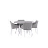 ebuy24 Break tuinmeubelset tafel 120x120cm, 4 stoelen Spoga, grijs,grijs.