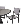 ebuy24 Parma tuinmeubelset tafel Ã˜140cm donkergrijs, 4 stoelen Copacabana grijs.