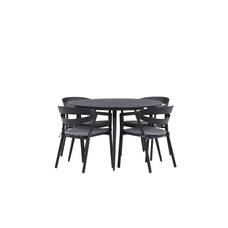 ebuy24 Break tuinmeubelset tafel 120x120cm, 4 stoelen Wear, zwart,zwart.