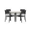 ebuy24 Lina tuinmeubelset tafel 120x120cm, 4 stoelen Copacabana, beige,zwart.