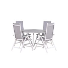 ebuy24 Break tuinmeubelset tafel 120x120cm, 4 stoelen Albany, grijs,grijs.