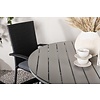 ebuy24 Break tuinmeubelset tafel 120x120cm, 4 stoelen Anna, grijs,zwart.