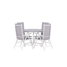 ebuy24 Break tuinmeubelset tafel 120x120cm, 4 stoelen Break, grijs,grijs.