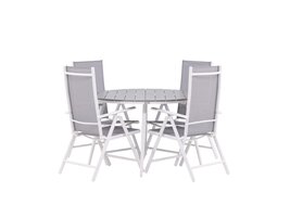 ebuy24 Break tuinmeubelset tafel 120x120cm, 4 stoelen Break, grijs,grijs.