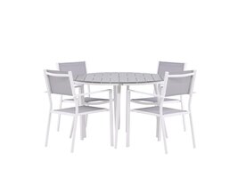 ebuy24 Break tuinmeubelset tafel 120x120cm, 4 stoelen Copacabana, grijs,grijs.