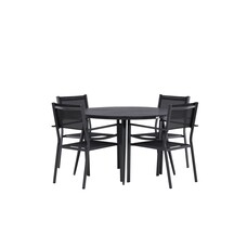 ebuy24 Break tuinmeubelset tafel 120x120cm, 4 stoelen Copacabana, zwart,zwart.